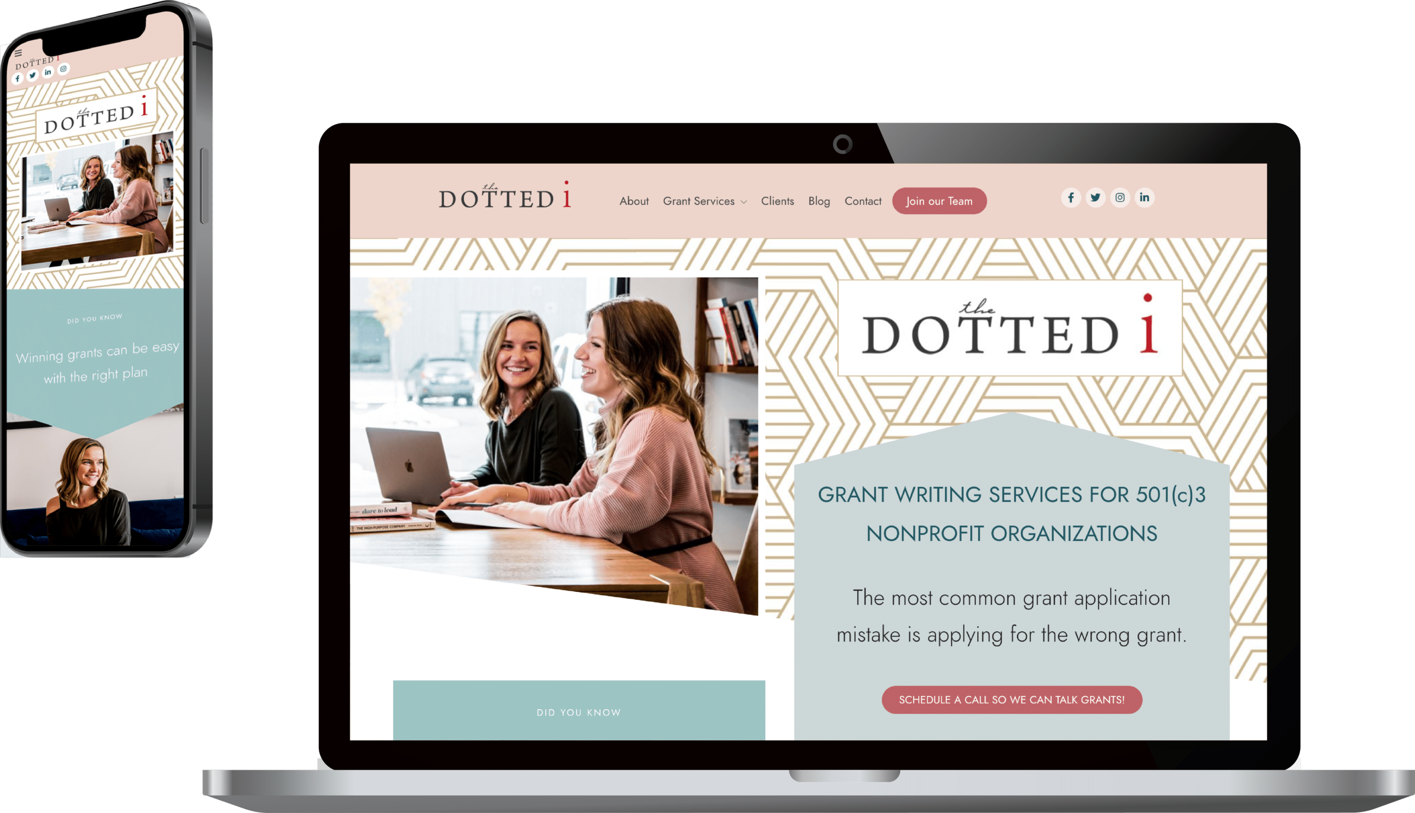 Website showcase for a grant writing services based in Bozeman Montana
